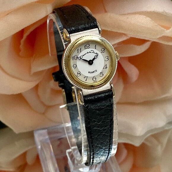 Vintage Oscar de la Renta Dainty Two-Tone Dress Watch with Flexible Lugs - Picture 1 of 16